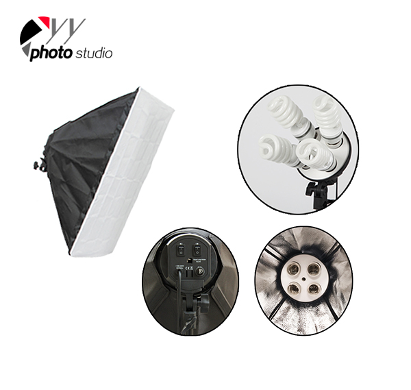 Photo Studio Video Continuous 4 Bulbs Head Lighting Kit, KIT 008