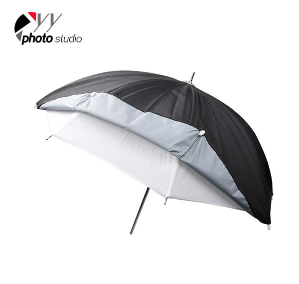 Dual Layer Detachable Studio Silver and Black Reflective Photo Umbrella YU303