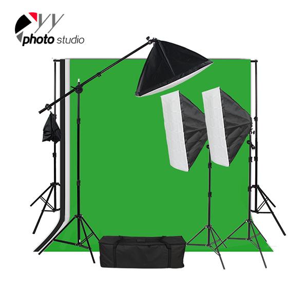 Photo Studio Video Softbox Continuous Lighting Kit with Support System, KIT 018